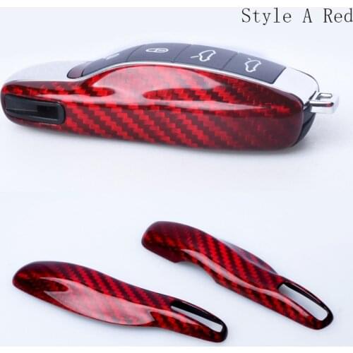 T-CARBON Key Cover Case For Porsche Panamera Boxster 981 Cayman 981 Carrera 991 Macan