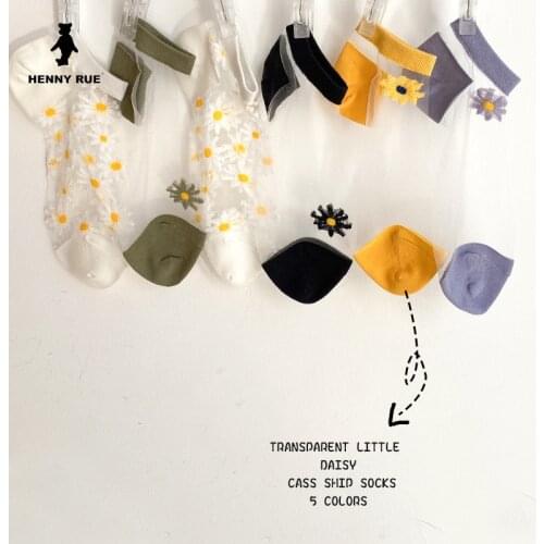 Women Socks 2020 Spring New Embroidery Fashion Short Cute Socks For Women Flowers Ankle Funny Socks Transparent Korean Style