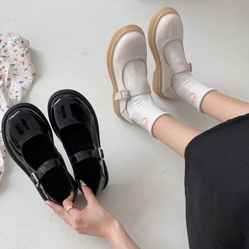 Girls New Shoes Lolita Cute Wedge High Heels Thick Bottom Cosplay PU Leather Punk Platform Fashion Waterproof Shoes For Women