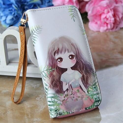 Mcneely Women Coin Purse Cartoon Princess High Quality Leather Long Wallet Zipper Clutch Girls Holder Purse carteira feminina
