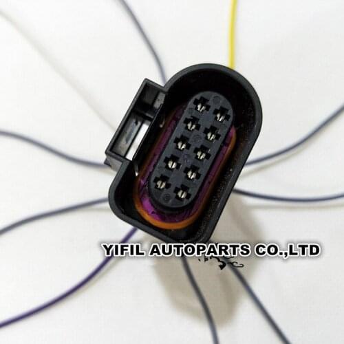 10-way 10 Pin Door Latch Connector Plug Cable Wire Pigtail For Volkswagen JettaPassat AUDI 4 A6 A8 Q5 Q7 TT VAG 1J0 973 715