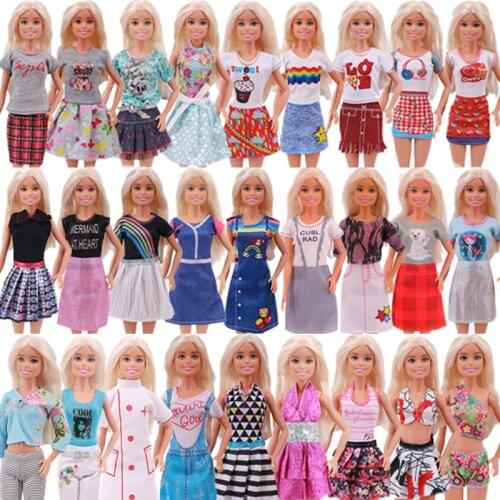 10 Pcs Barbies Doll Clothes Accessories=5Pcs Barbies Clothes+5Pcs High Heels,For Barbies Doll&1/6 BJD Blyth Shoes,Mini Dress Toy