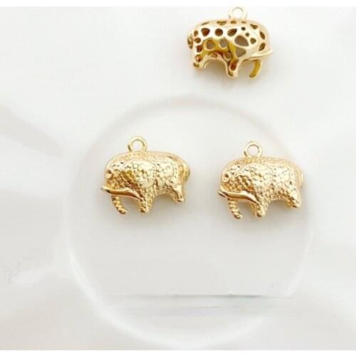 18K bag gold auspicious meaning elephant pendant DIY national wind jewelry necklace bracelet pendant hand accessories