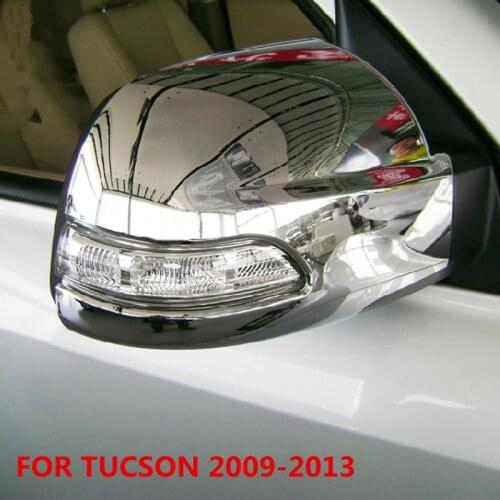2PCS ABS Chrome side Rearview mirror cover for HYUNDAI TUCSON 09-17 case wing mirror plastic plting Car-Styling Accessories Trim