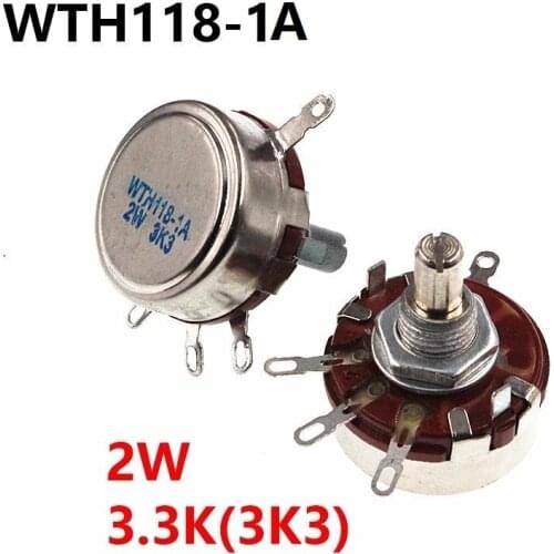 5Pcs WTH118 2W 3.3k 3K3 Single Turn Carbon Film Potentiometer