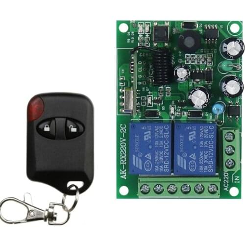 AC 85V 110V 220V- -2CH RF Wireless Remote Control Switch 1 piece transmitter with 2 buttons + 1 piece receiver