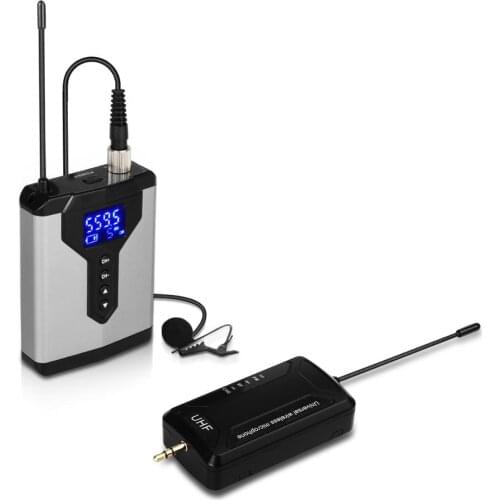 Depusheng Q6 UHF Wireless Microphone System with Bodypack Transmitter Mini Head Wear/Lavalier Lapel Mic For Teacher Reporter