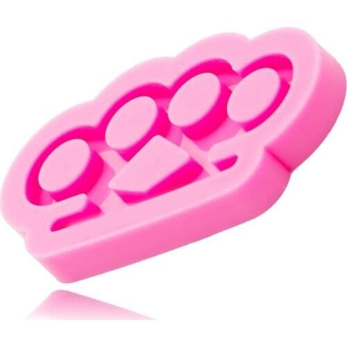 Key Chain Epoxy Resin Mold Handmade Brass Knuckles Shape Keychain Silicone Mould