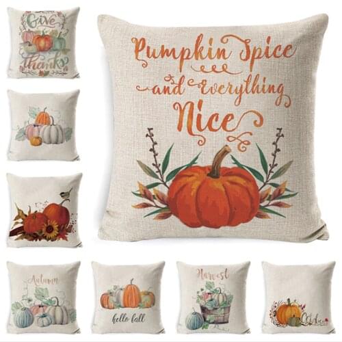 Halloween Pillow Decoration Pillow Happy Autumn Harvest Fashion Linen Sofa Car Pumpkin Cushion Home Decor