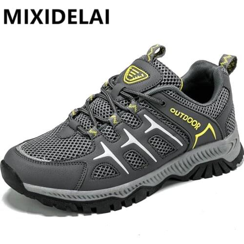 Breathable Mens Shoes Casual Style Fashion Non-Slip Mesh Sneakers New Outdoor Lightweight Walking Shoes Brand Men Hiking Shoes