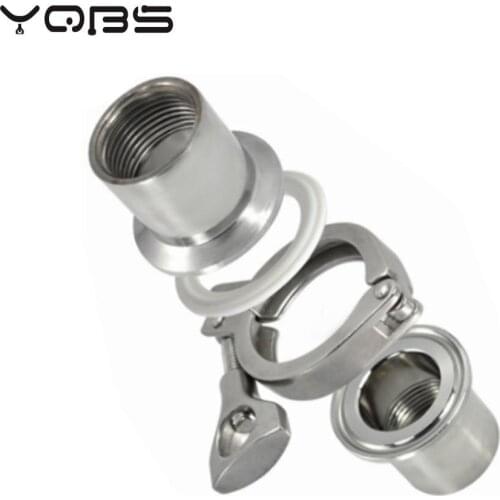 1/2"-2"(DN15-DN50) Sanitary Stainless Steel SS304 Female Threaded Ferrule Pipe Fittings+Tri Clamp+PTFE Or Silicone Gasket