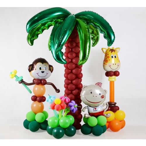 2PCS 36 inch coconut tree leaf Foil balloons Birthday Party Wedding Room Decor Palm leaf Aluminum globos Opening Ceremony