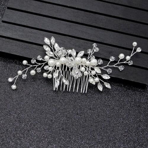 Bride Comb Women Pearl Jewelry Hair Ornaments Bridal Wedding Elegant Headpieces