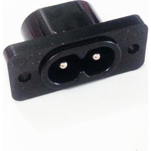 IEC320 C8 Inlet Black 2 Terminal Male Power Socket AC 250V 2.5A