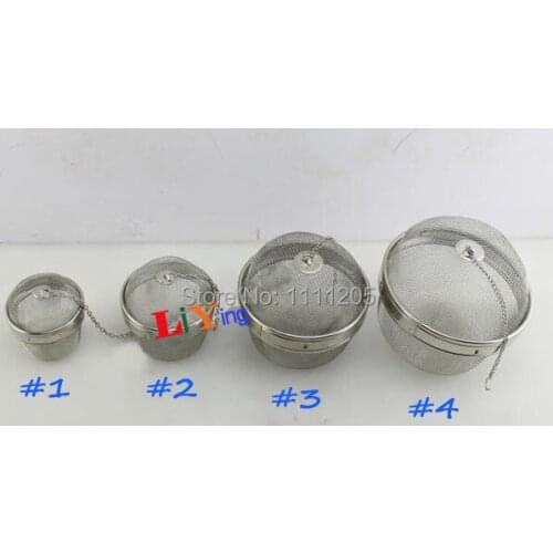 2pc tea infuser 10cm stainless steel spice pot strainer colander filter with chain Herb Mesh Locking tea ball bag box set tools