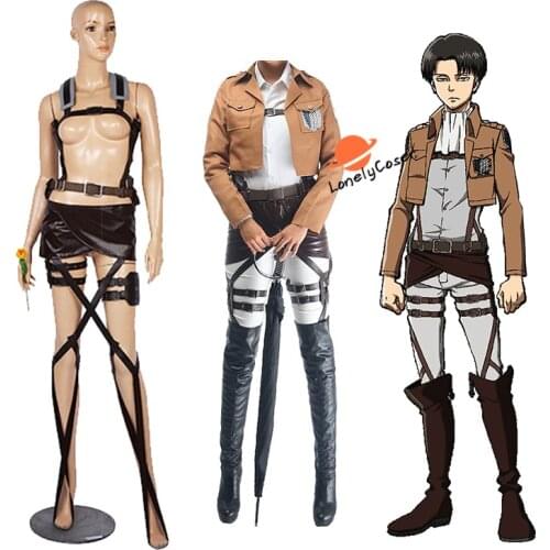 Shingeki no Kyojin Cosplay Costume Eren Yaeger Anime Attack on Titan Levi Ackerman Scouting Legion Suit Leather Belt Recon Corp