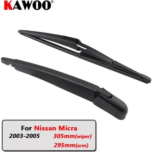 KAWOO Car Rear Wiper Blade Blades Back Window Wipers Arm For Nissan Micra Hatchback (2003-2005) 305mm Auto Windscreen Blade