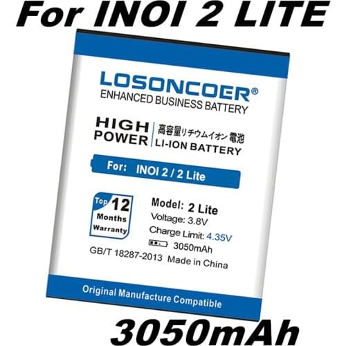 LOSONCOER 3050mAh NEW 2 LITE Battery For INOI 2 Lite INOI2 Lite Mobile Phone Battery