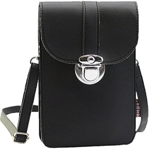 Fashion ladys small square bag, touch screen mobile phone bag, coin purse, PU leather diagonal bag, cosmetic bag, waist bag