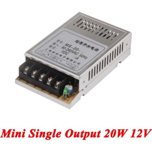 MS-20-12 Mini DC switching power supply 20W 12V 1.6A,Single Output for Led Strip,voltage converter AC 110V 220v to DC 12v
