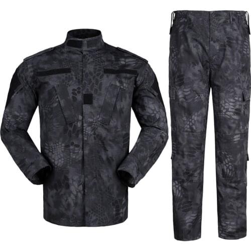 Mens Sets Black Camouflage ACU Military Uiforms With Balaclava