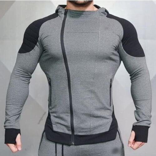 KEENEST Muscle MEN Fall Winter Men Sports Running Leisure Sweater Fitness Sweater Jacket Running Sports Zipper Jacket