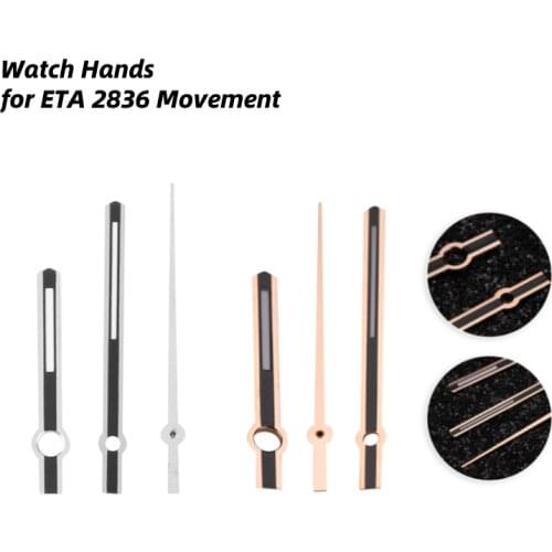 3 Pcs New Silver Watch Second Minute Hour Hands DIY Replacement Tools Kit for 2836 Movement Mechanism Watch Repair Accessory