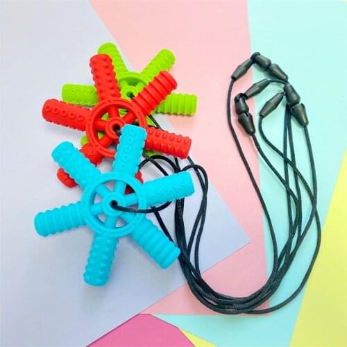 1PCS Baby Teether Sensual Chew Creative Pendant Necklace Molar Stick Sensory Pandent Toy Therapy Tools for Autism