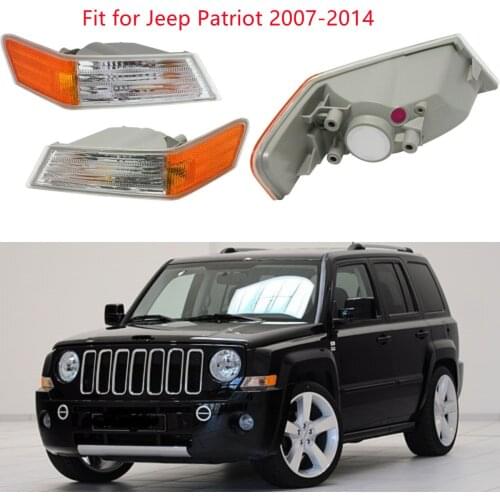 A Pair Of Left And Right Side Lights Clear Fit for Jeep Patriot 2007-2014 Parking Light Turn Signal Directional Lamp Light