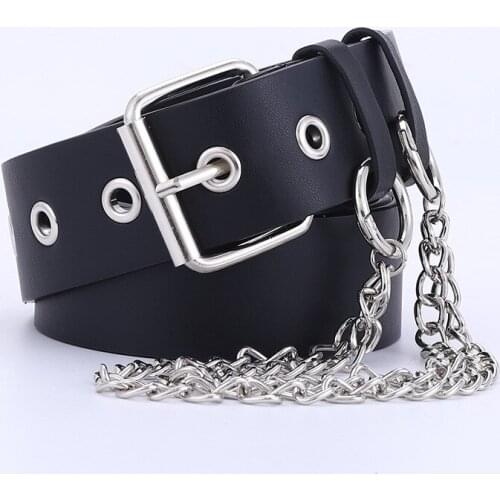Women Belt Imitation Leather Pin Buckle Belt New Punk Wind Jeans Fashion Individual Decorative Belt Chain Women Belt New 2020