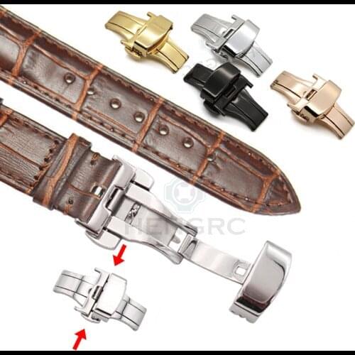 Cowhide Watch Band Black Brown High Quality Genuine Leather Watchbands Strap Deployment Clasp 18mm 19mm 20mm 21mm 22mm 24mm