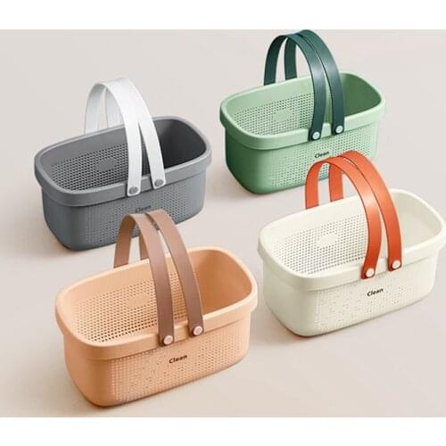 Plastic Hand Basket Bath Room Storage Baskets With Handle Household Storage Tools Large Capacity