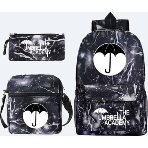 The Umbrella Academy USB Backpack Women Men Teenager School Bag Women USB Travel Rucksack Large Mochila Escolar With Chain