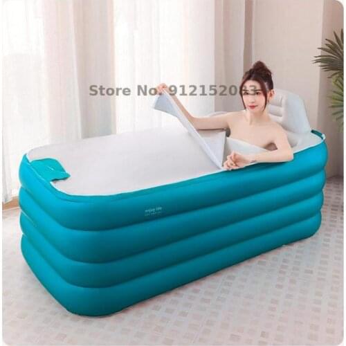Folding Bathtub, Adult Household Bath Tub, Sweat Steaming Dual Purpose Thickened Inflatable Bathtub, Full Body Bathtub, Bathtub
