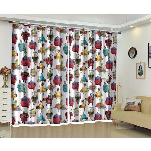 Modern Cartoon 3D Window Curtains Living Room kids Bedroom Home Decor Rideaux Cortinas Drapes Customized size pillowcase