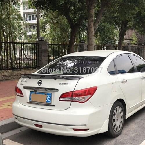 For Nissan Sylphy sentra spoiler Carbon Fiber rear boot Wing Spoiler Rear Roof Spoiler Wing Trunk Lip Boot Cover Car Styling