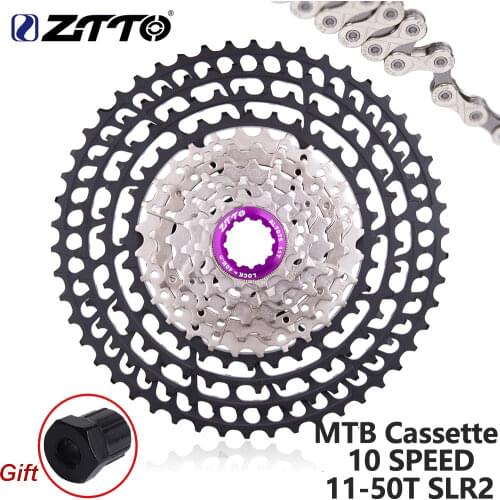 ZTTO MTB 10Speed 11-50T SLR2 UltraLight Cassette 10s 50T Freewheel SPROCKET CNC 454% Ratio Mountain Bike for m6000 XT slx x9 x7