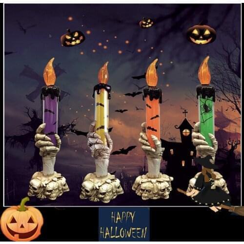 Halloween Candle Light LED Electronic Human Bones Home Party Decoration Props Glowing Pumpkin Light Halloween Supplies