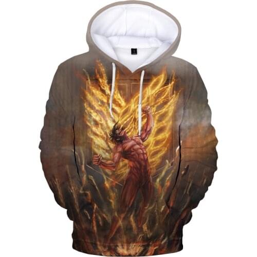 Sweatshirts 3D Print Attack on Titan Hoodies Men/Women Streetwear Hoodies Boys Hip Hop Sweatshirt Mens Casual Children Hoodies