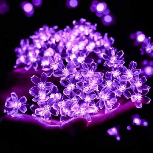 Bright Garland Cherry Blossom String Lights Indoor Decoration USB/Battery Operated LED Lanterns for Children Xmas Tree Decors