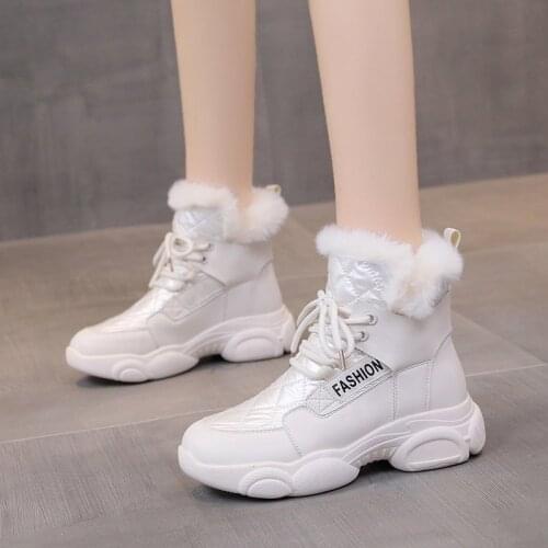 Womans Winter Sneakers leather Ankle .Off White,Black Female Boots,Platform Shoes,Military,Motocross Footwear Combat Boots