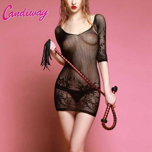 Female Erotic Porn Sexy Costumes Lingerie Net Bodysuits Tempting Perspective Nightdress Nightwear Body Stocking Women