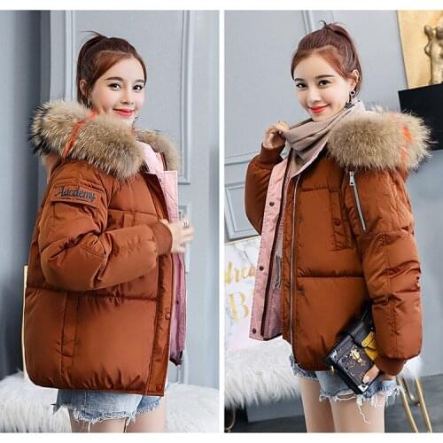Winter Cotton Jacket Parka Women Printted Short Hooded Pink Coat Female Warm Casual Padded Coats Basic Jacket Tops
