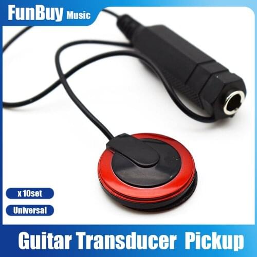 10pcs 6.35mm Piezo Transducer Contact Mic Pickup Copper Pickup for Acoustic Guitar Violin Ukulele Banjo String Instrument