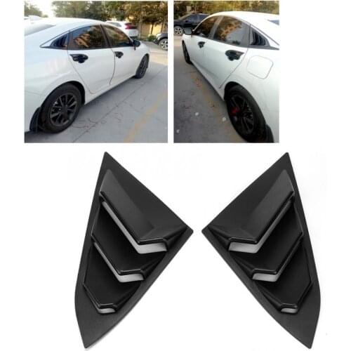 2pcs Rear Window Quarter Side Vent Window Louvers Scoop Cover Fit for Honda Civic 2016-2019 car style accessories