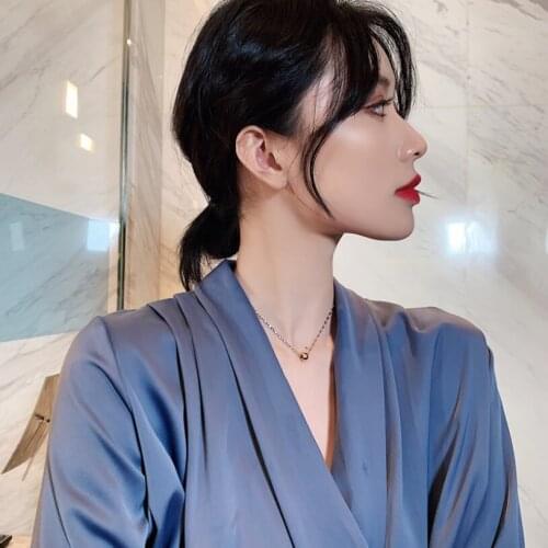 316L Stainless Steel New Fashion Upscale Jewelry Hipster Minimalism Beaded Ball Charms Chain Choker Necklaces Pendants For Women