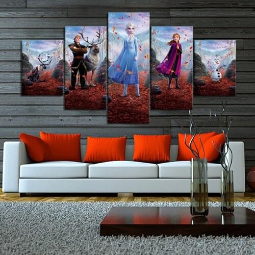 No Framed Canvas 5Pcs Cartoon Movie for Children Modern Wall Art HD Posters Home Decor Pictures Living Room Decoration Paintings