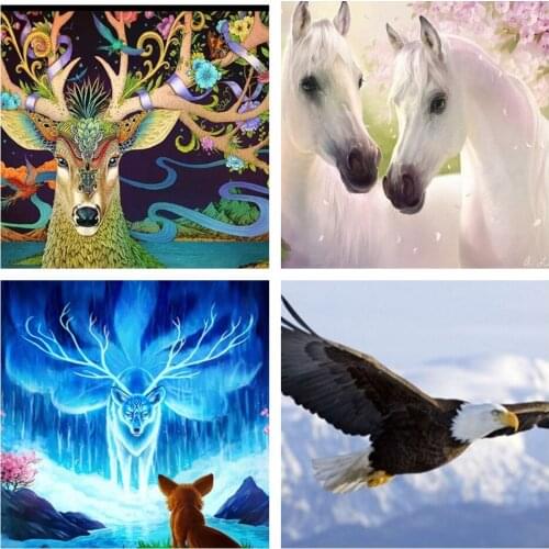 Diamond Painting Embroidery Flower Cross Stitch Home Decoration Pattern DIY Handmade Birthday Gift Animal Diamond Mosaic Sticker