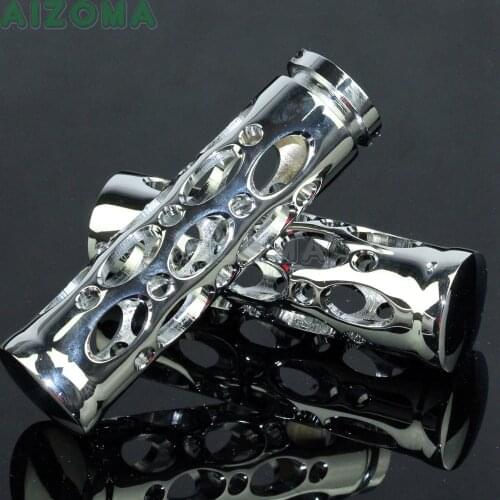 Motorcycle Billet Aluminum 7/8" (22mm) Bar Side Grips Retro Handlebar Custom Grip For Harley Chopper Bobber Touring Cafe Racer