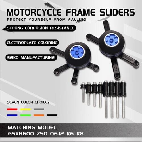 Motorcycle CNC Aluminum Falling Protection Frame Sliders Crash Protector For GSXR600 GSXR750 K6 K8 GSXR 600 750 2006-2010
